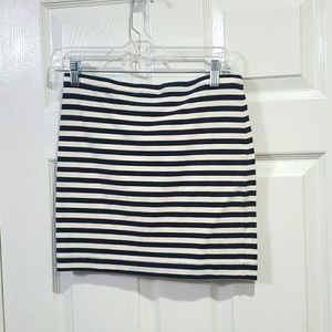 Navy and Cream Fitted Skirt